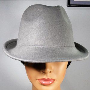 Rolled Brim Jazz Fedora Tribly Felt Cap Hat Gray